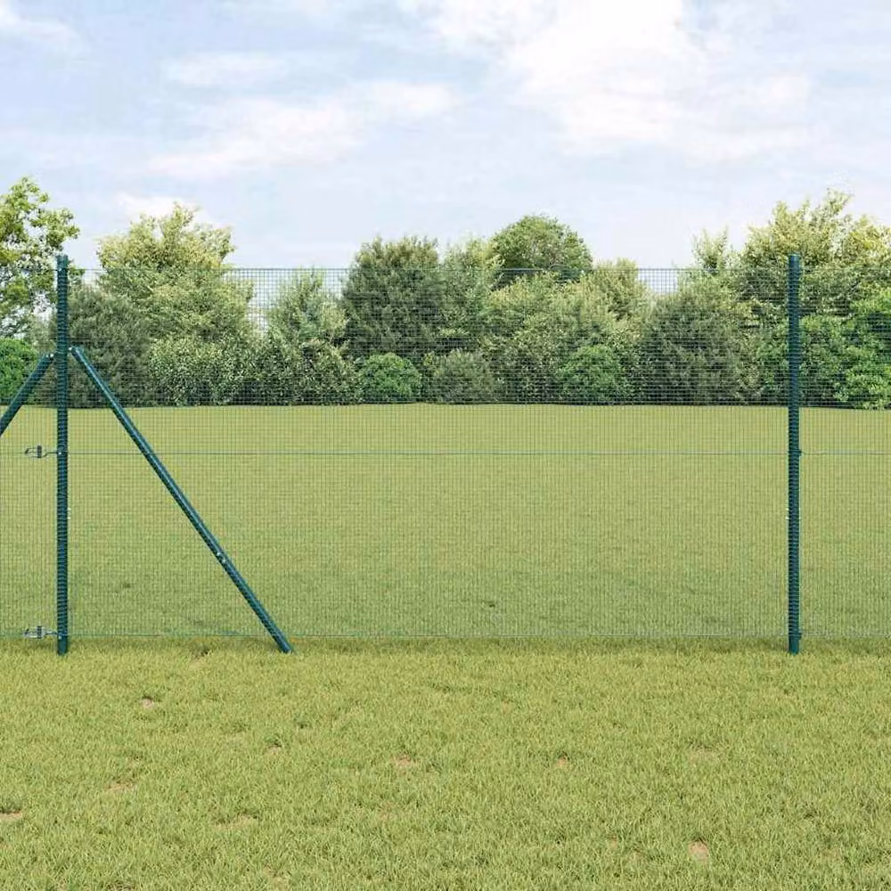 Berkfield Home Green Metal Fence Post Set of 2 – 2