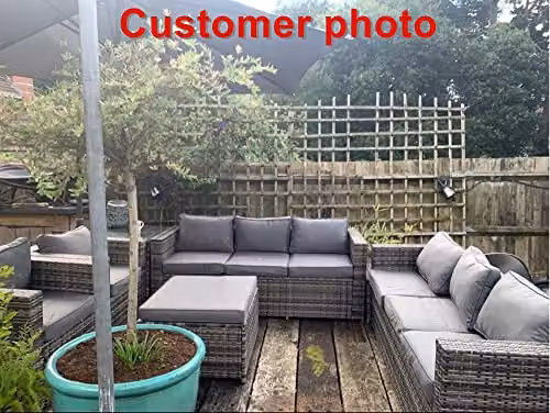 Oseasons Malta 9 Seat U-Shape Rattan Outdoor Furniture Set in Grey with Cushions – 5