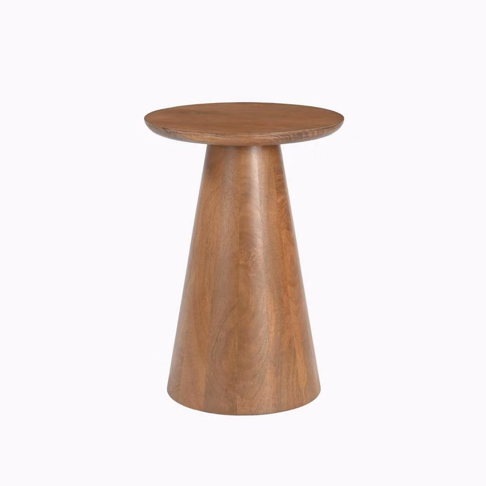 FurnitureboxUK Etna Round Acacia Wood Side Table in Brown – 2