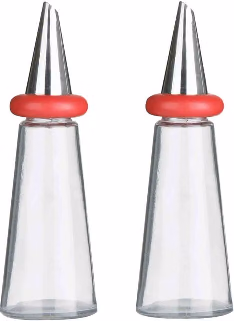 Orsina Cone Condiments Oil and Vinegar Set in Red