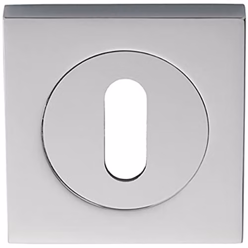 Loops Square Lock Profile Escutcheon in Polished Chrome, 51 x 51 mm, Concealed Fix