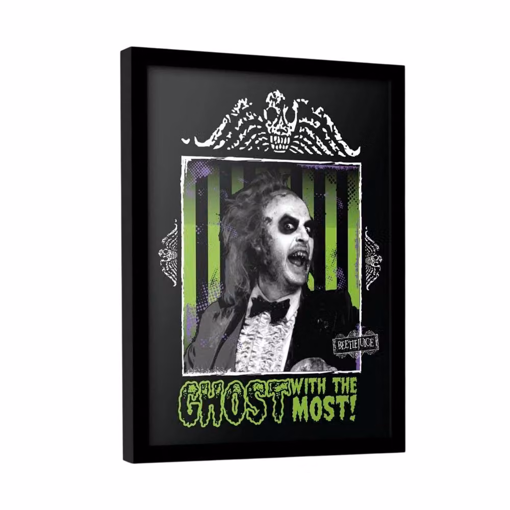 Beetlejuice Ghost With The Most Framed Graphic Paper Poster in Black – 3