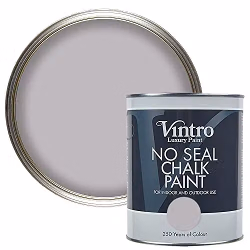 Vintro No Seal Chalk Paint Paloma Grey with Lilac Tint, 1 Litre