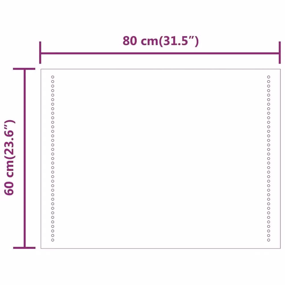 Berkfield Home LED Rectangular Wall Bathroom Mirror in Clear, W: 60 cm, H: 80 cm – 3