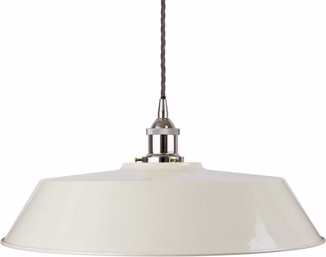 SE Home Chancery Large Pendant Light in White and Grey with Nickel Finish