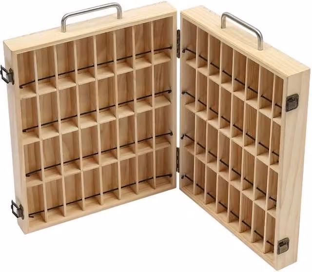 FORGEVIO Solid Wood Essential Oil Storage Box in Brown, Width: 50 cm – 1