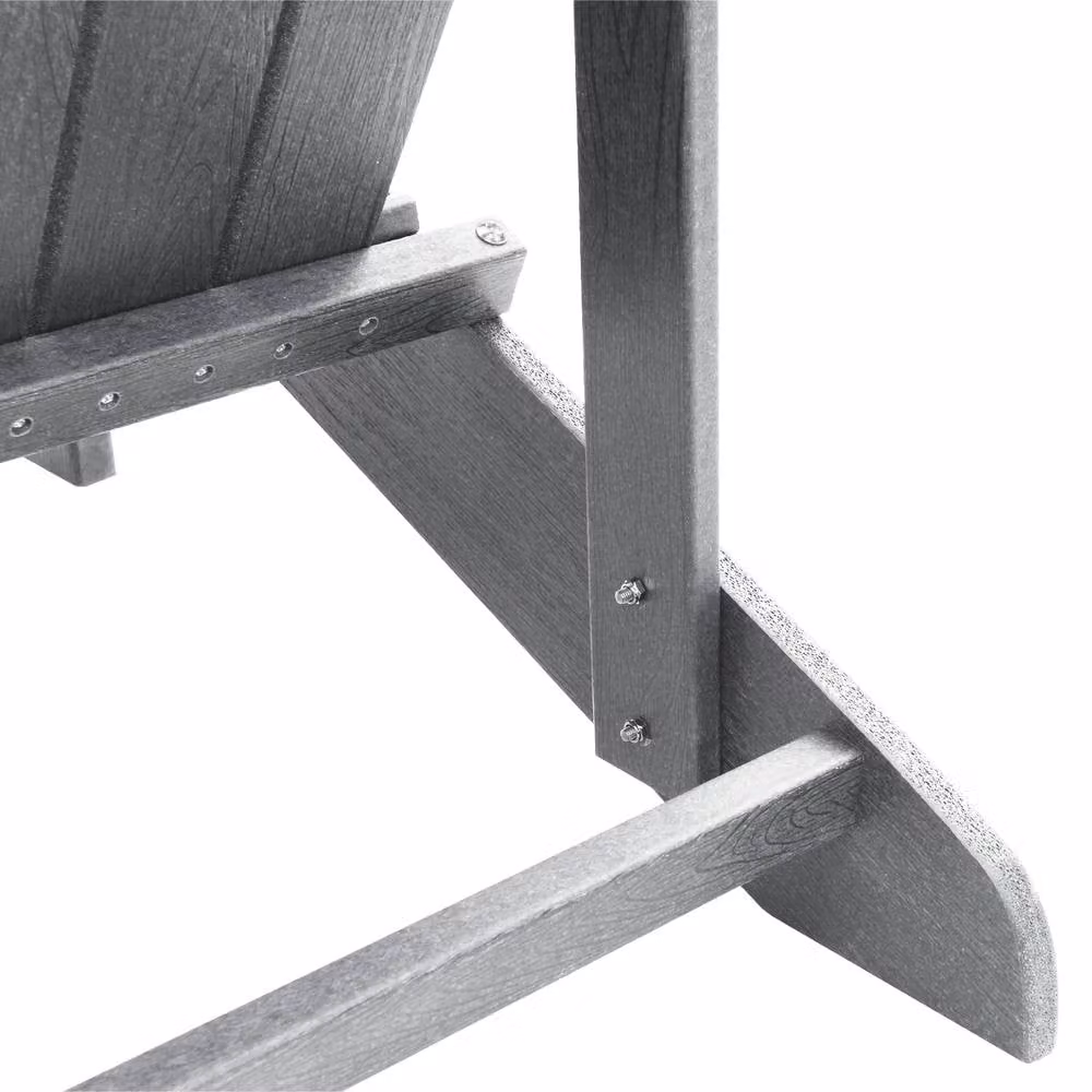 Berkfield Home Adirondack Lounge Chair with Footrest in Light Grey HDPE – 6