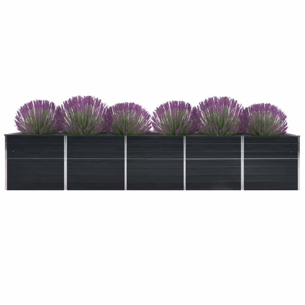 Berkfield Home Garden Galvanised Steel Raised Bed in Anthracite Black, W/D/H: 400 x 80 x 77 cm – 2