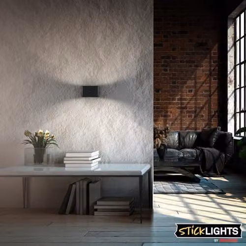 Briloner Rechargeable LED Wall Light with Motion Sensor and Up & Down Lighting, Black, W/D/H: 16 x 9.5 x 6.5 cm – 6