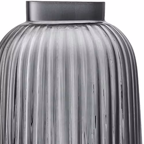 LSA International Pleat Glass Vase, Grey, Height: 20 cm – 2