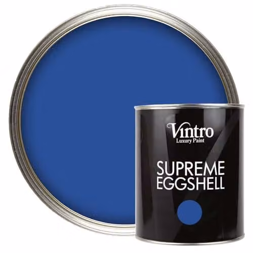 Vintro Cobalt Blue Eggshell Paint for Walls, Wood and Trim, 1 Litre