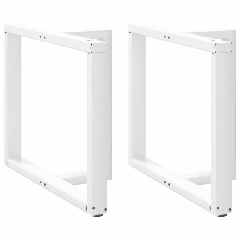 Berkfield Home T-Shaped Dining Table Legs, 2 Piece Set, White Steel, W/D/H: 100 x 35 x 72.5 cm