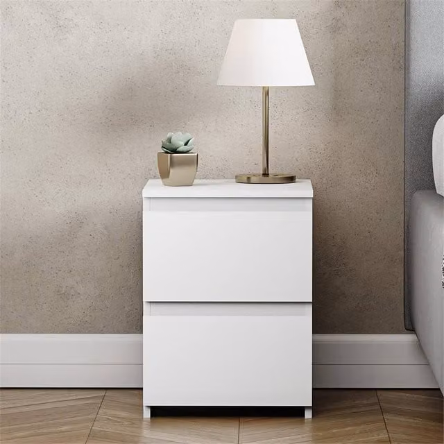 SPETLEK 2 Drawer Chest of Drawers Bedside Table in White