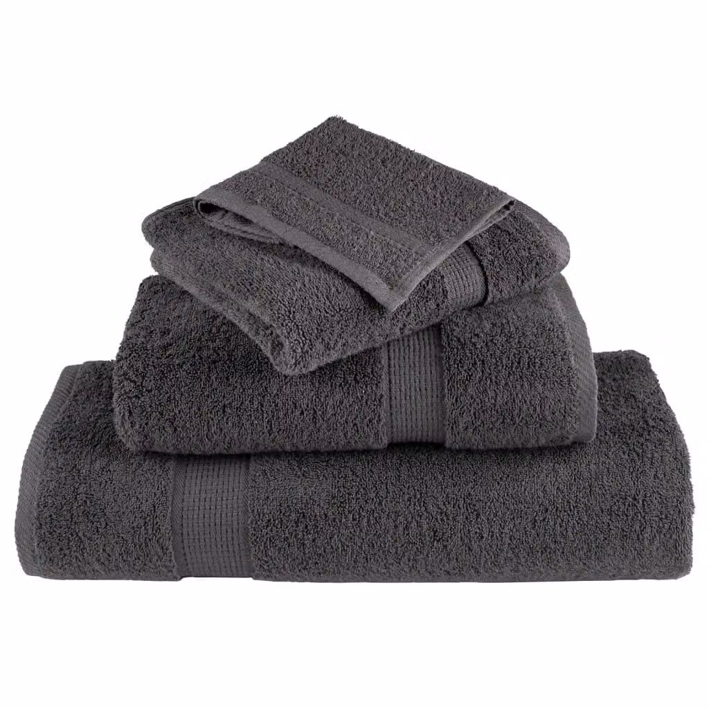 Berkfield Home SOLUND 12 Piece Premium Cotton Terry Towel Set in Anthracite Black, 600 gsm – 4