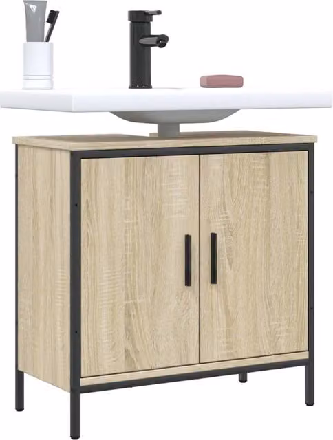 Berkfield Home Sonoma Oak Bathroom Sink Cabinet, Brown, W/D/H: 60 x 30 x 60 cm