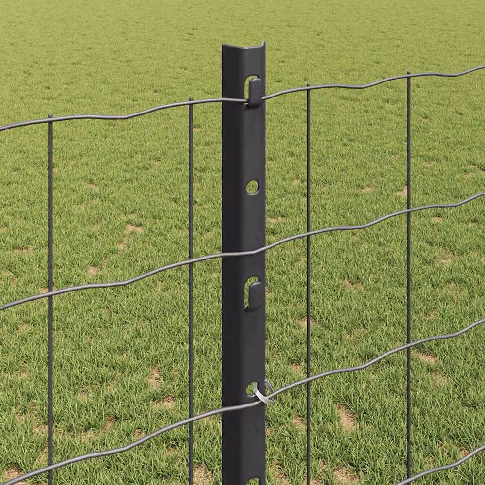 Berkfield Home Euro Fence Set of 2, Grey Metal, W: 1.2 m, L: 10 m – 3
