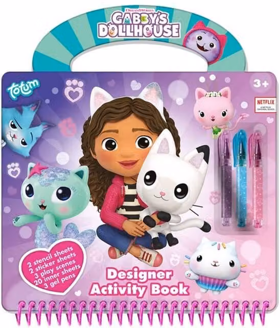 Totum Gabby's Dollhouse Designer Activity Book in Purple and Multicolour