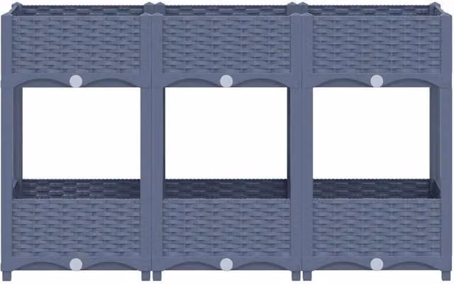 Berkfield Home Grey Polypropylene Raised Bed W/D/H: 120 x 40 x 71 cm