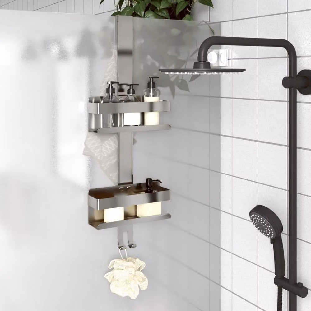 Berkfield Home Hanging Shower Caddy in Brushed Silver 304 Stainless Steel – 2