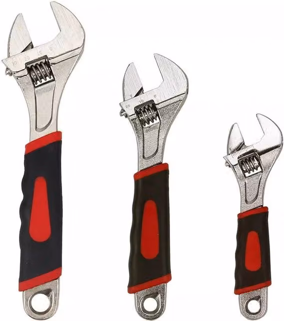 Havendro 3-Piece Heavy Duty Steel Adjustable Wrench Set with Soft Grip, Multicolour – 1