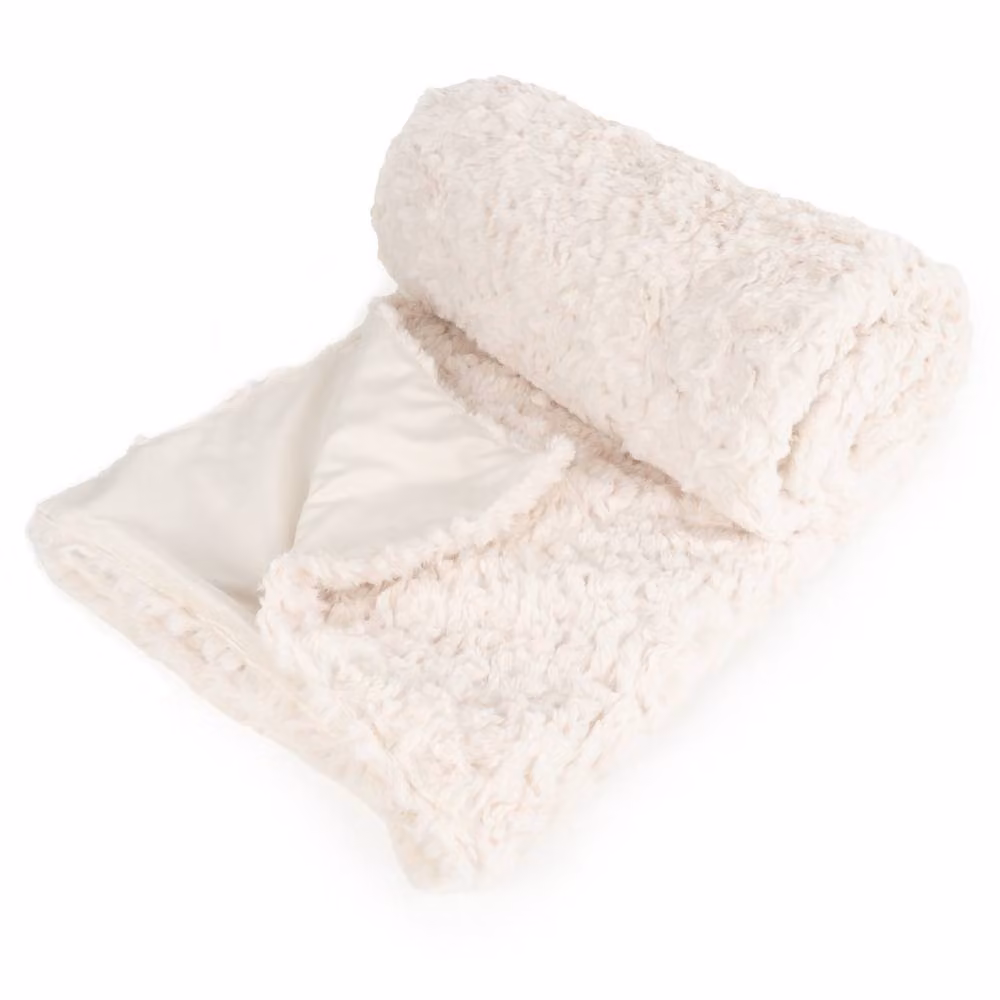 Madison & Mayfair Cream Faux Fur Throw, W/D/H: 170 x 140 x 140 cm – 2