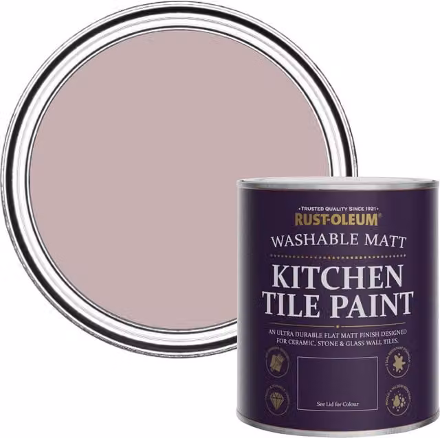 Rust-Oleum Kitchen Tile Paint in Matt Finish, Little Light Pink, 0.75 l – 1