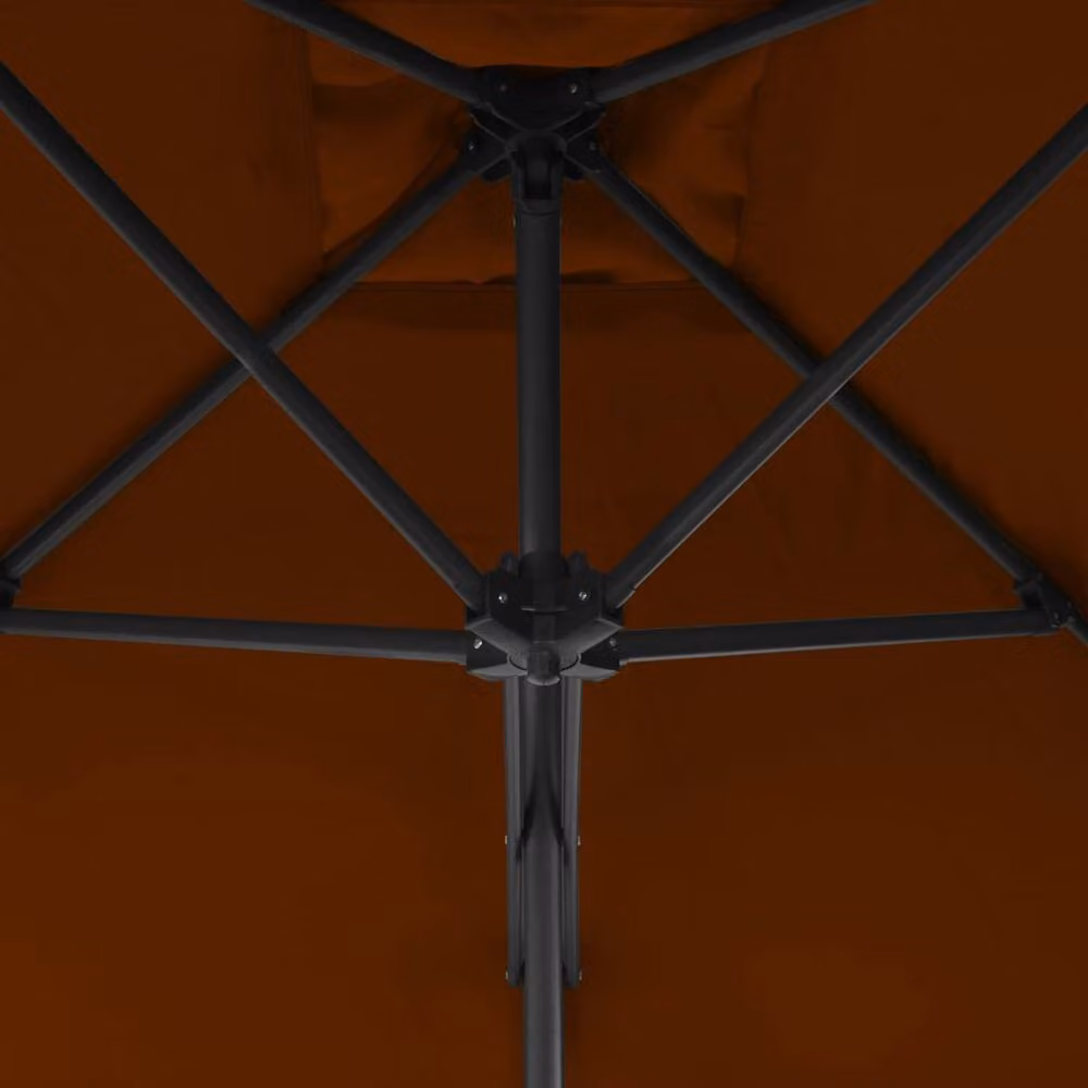 Berkfield Home Outdoor Parasol with Steel Pole, Orange, W: 300 cm, D: 230 cm – 2