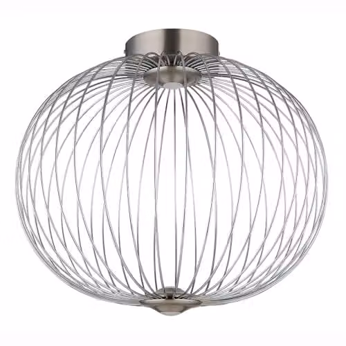 Globo Lighting Modern LED Sphere Ceiling Light in Chrome and Grey, Diameter: 50 cm
