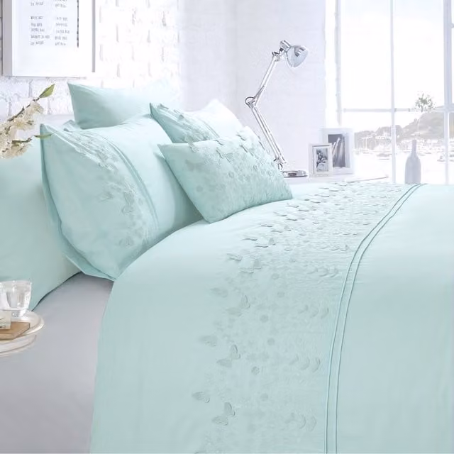 Rapport Home Papillon Duvet Set with Pillowcase, Blue Floral, 200 x 200 cm