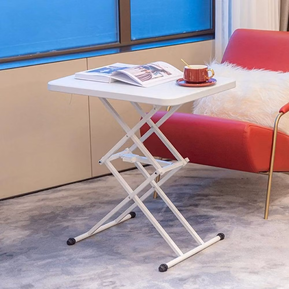 KORVIXA Height Adjustable Folding Over Bed Table in White – 2