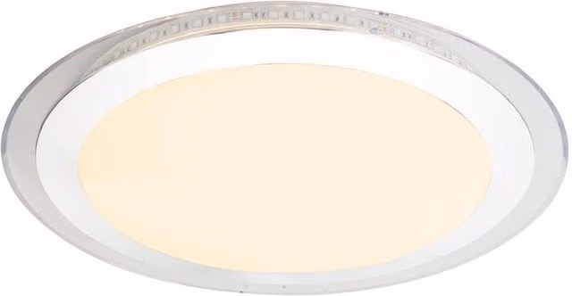 Netlighting Nicole II Semi Ceiling Light in Chrome and Silver, Dimmable LED with Remote Control