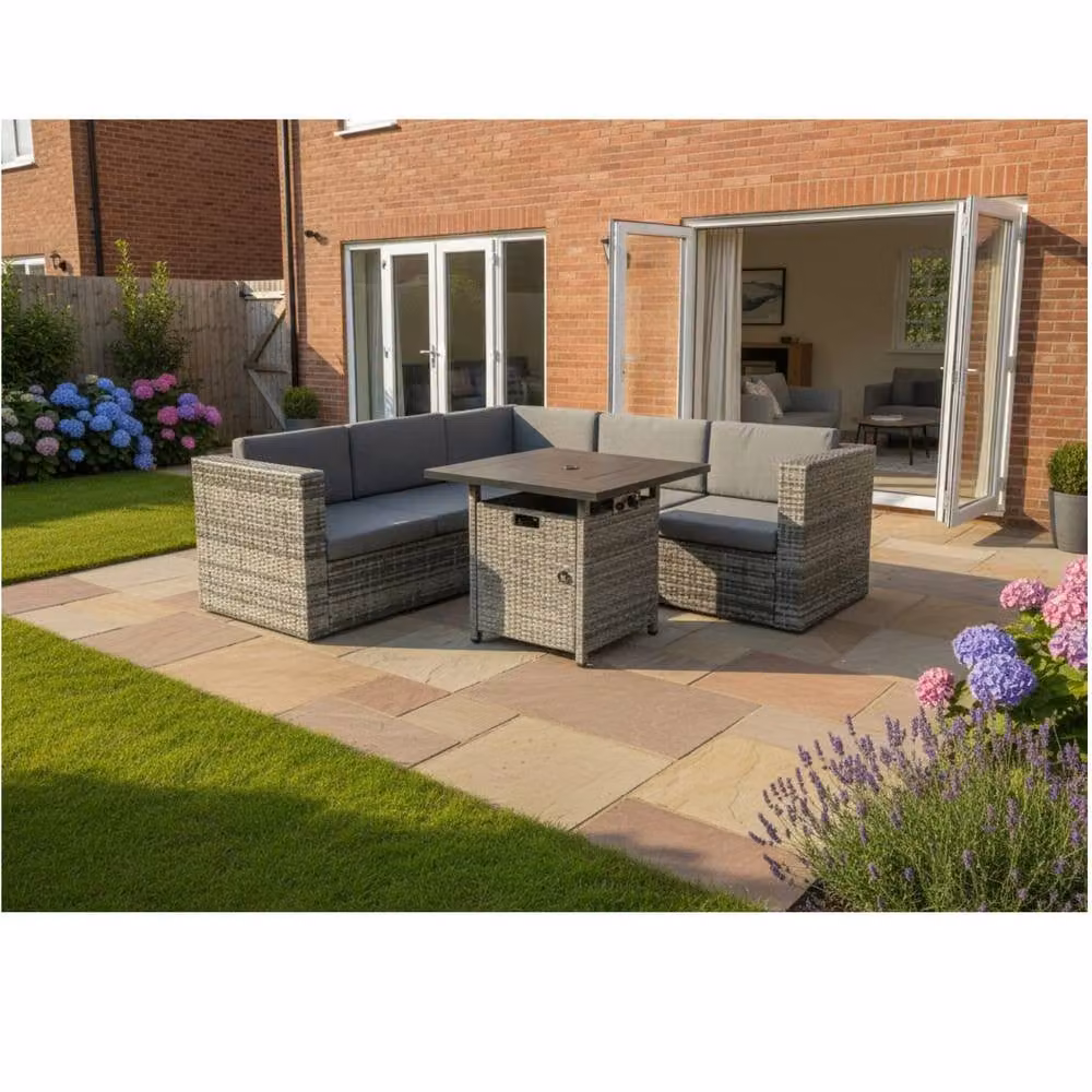 Outdoor Living Ascot Fire Pit Garden Set in Grey – 2
