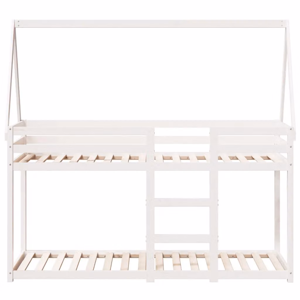 Berkfield Home White Solid Wood Pine Bunk Bed W/D/H: 80 x 200 cm – 2