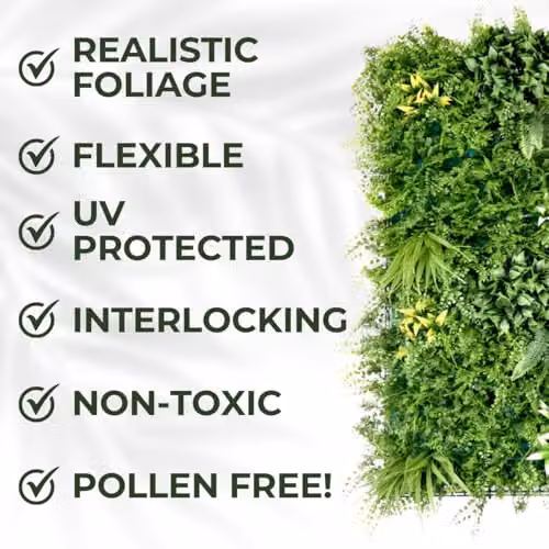 Ark Mat Green Artificial Plant Living Wall Panel, W: 100 cm, H: 100 cm – 4