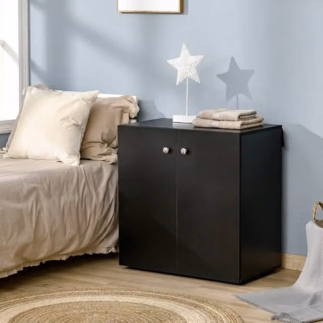 STILVORA Modern Black Matt MDF Storage Cabinet – 1