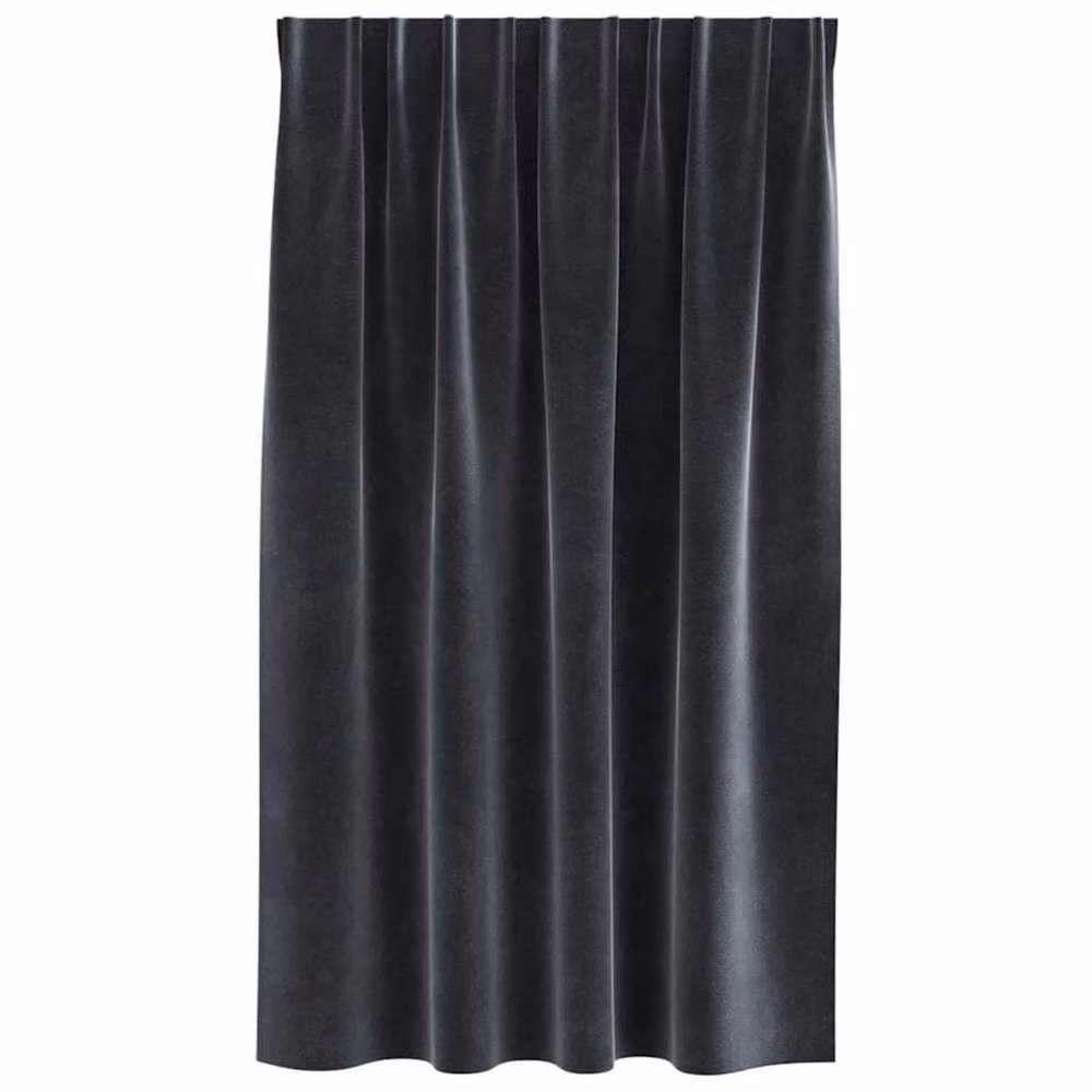 Berkfield Home Dark Grey Velvet Blackout Curtains with Multifunction Top Tape, 2 Pack, W: 140 cm x H: 140 cm – 4