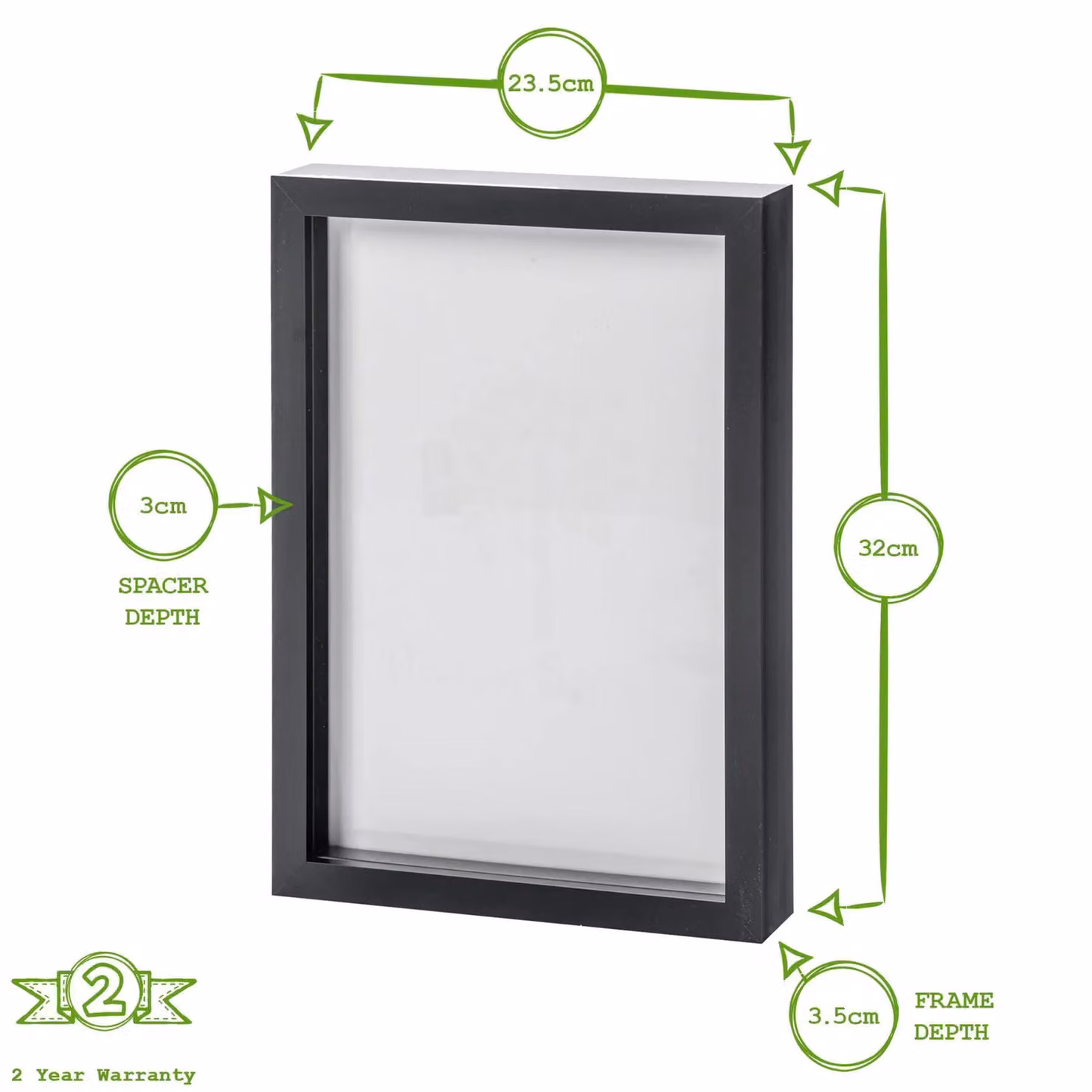 Nicola Spring 3D Shadow Box Photo Frames, Pack of 5, Black or Grey, A4, W: 20.32 cm x H: 30.48 cm x D: 3.5 cm – 4