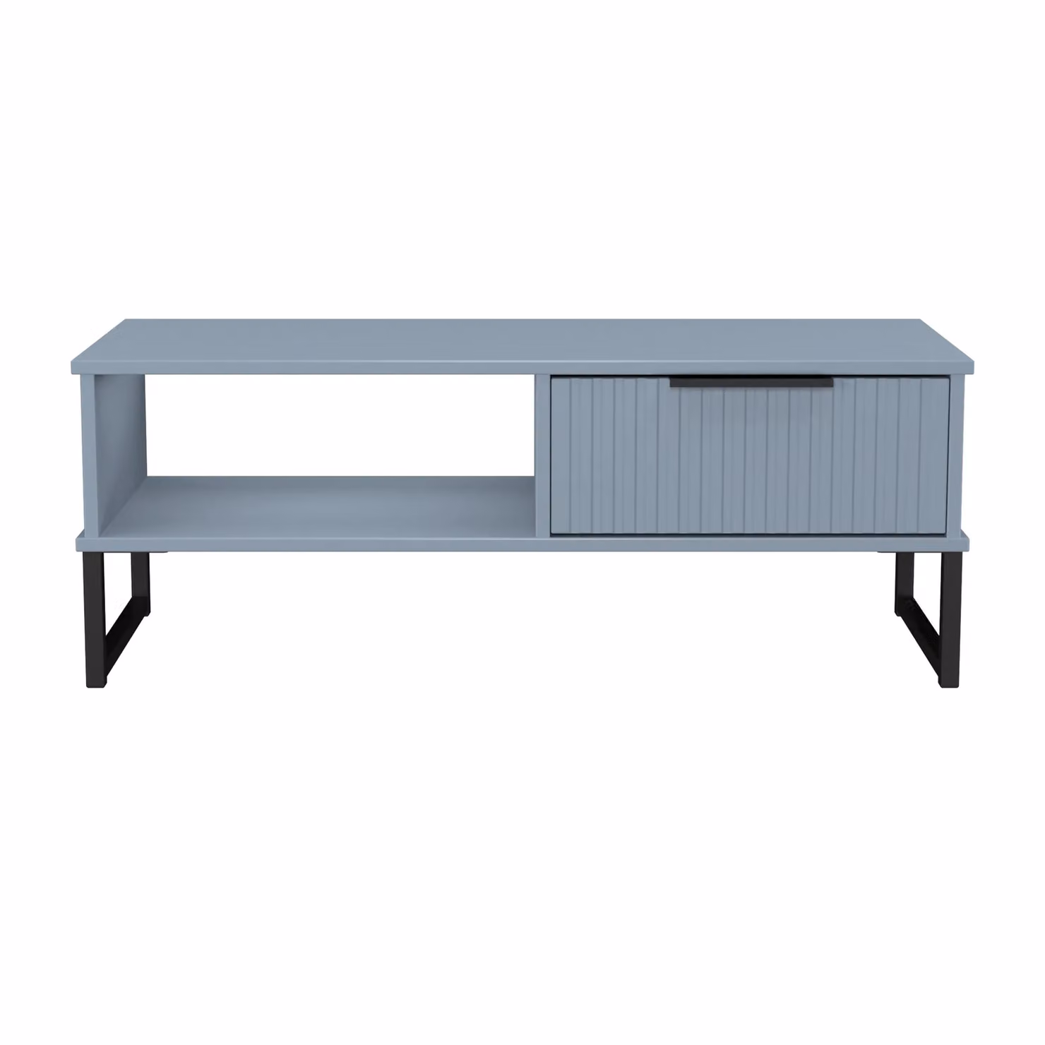 2 U Menai 1 Drawer Coffee Table in Light Blue and Black with Metal Sled Base – 2