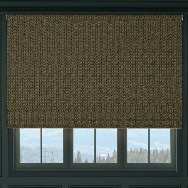 HOUSE Llewelyn-Bowen Divina Made To Measure Blackout Roman Blind in Forest Green and Gold