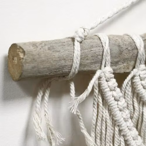 KDMD Ancient Wisdom Macrame Wall Hanging Two Waves in White – 3