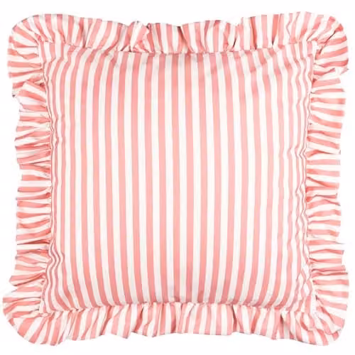 Riva Home Wylder Millie Ruffle Outdoor Decorative Cushion, Pink Heritage Stripe, W/D/H: 50 x 50 x 50 cm – 1