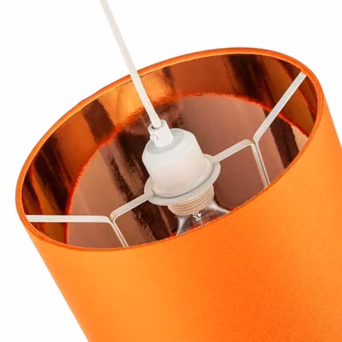 Happy Homewares Orange Cotton Fabric Round Pendant Lamp Shade, W: 18 cm, H: 25 cm – 2
