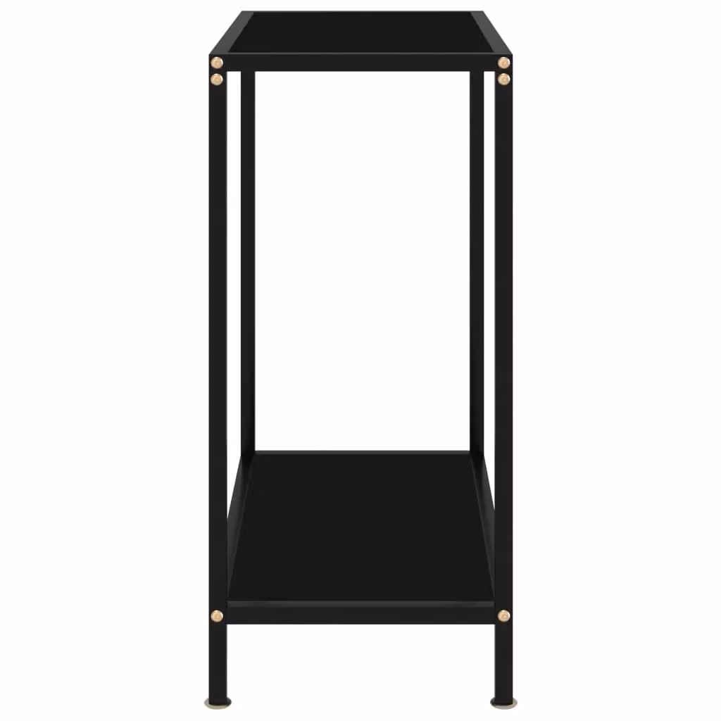 Berkfield Home Modern Black Console Table with Tempered Glass, W/D/H: 60 x 35 x 75 cm – 3
