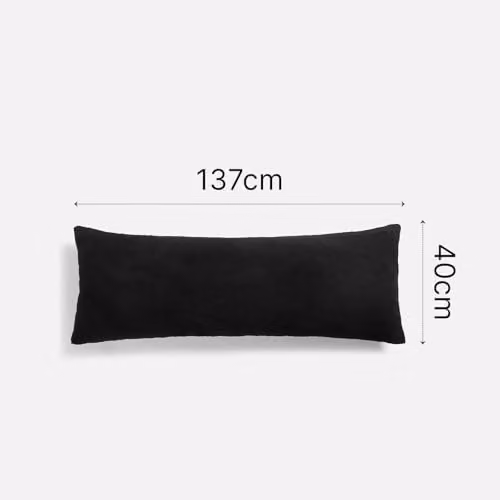 OHS Teddy Fleece Bolster Pillow in Black, Length: 137 cm – 7