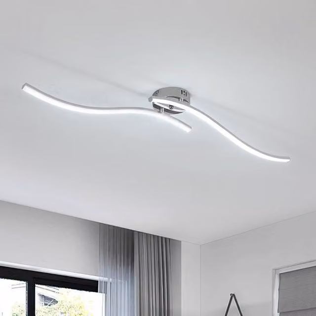Goeco Modern LED Ceiling Light in Silver, 30W, 6500K Cool White