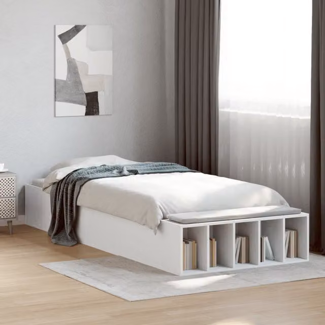 Berkfield Home Small Single Bed Frame in White, W: 75 cm, L: 190 cm – 1