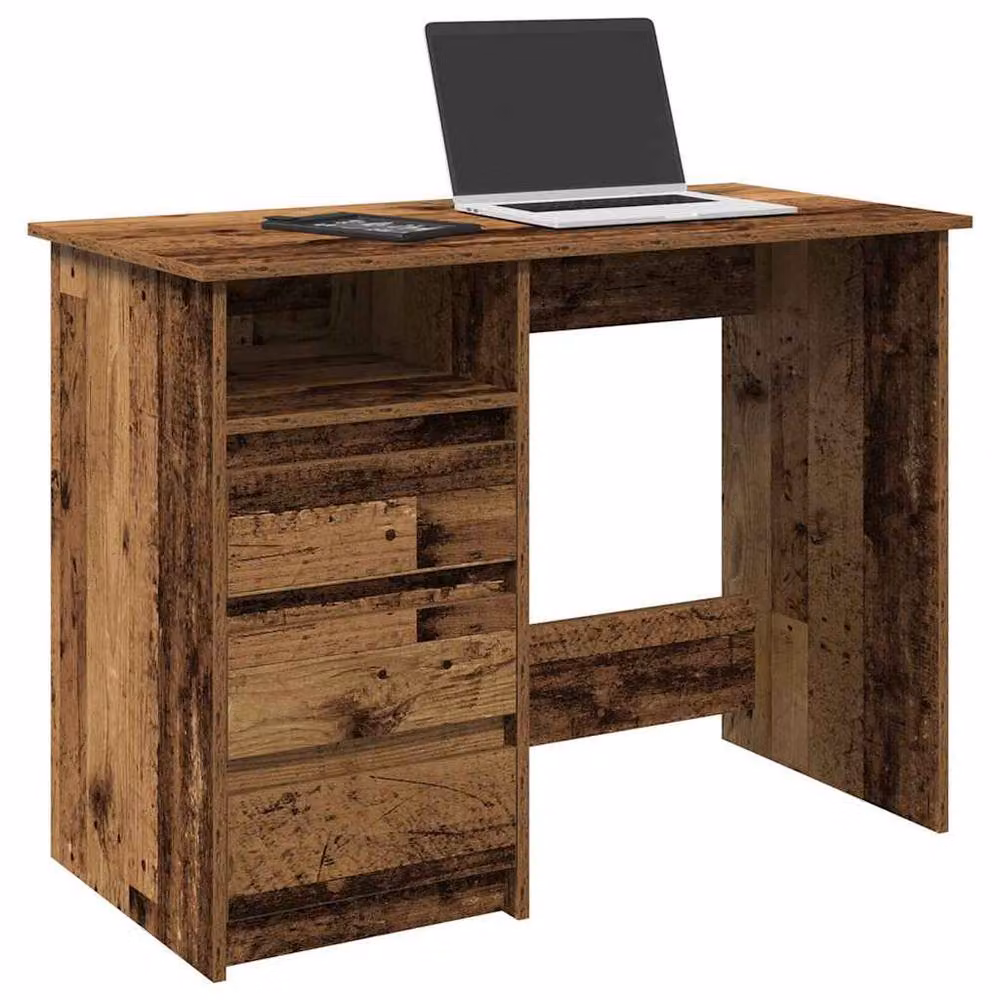 Berkfield Home Decorative Writing Desk in Brown Old Wood, W/D/H: 102 x 50 x 75 cm – 2