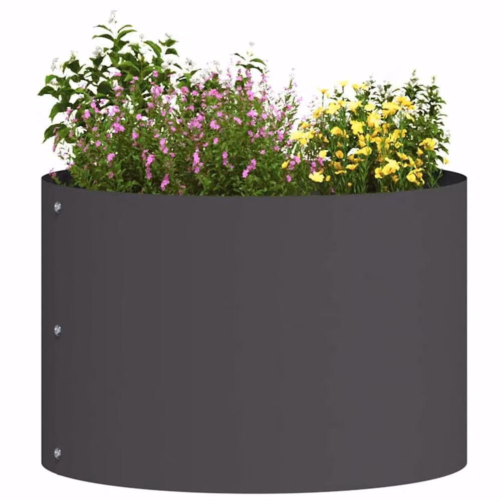 Berkfield Home Black Metal Tub Planter, W/D/H: 30 x 30 x 20 cm – 2