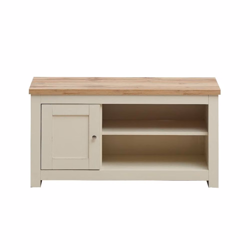 Timber Art Design Lisbon TV Unit Stand with 1 Door and Open Shelf in Beige – 3