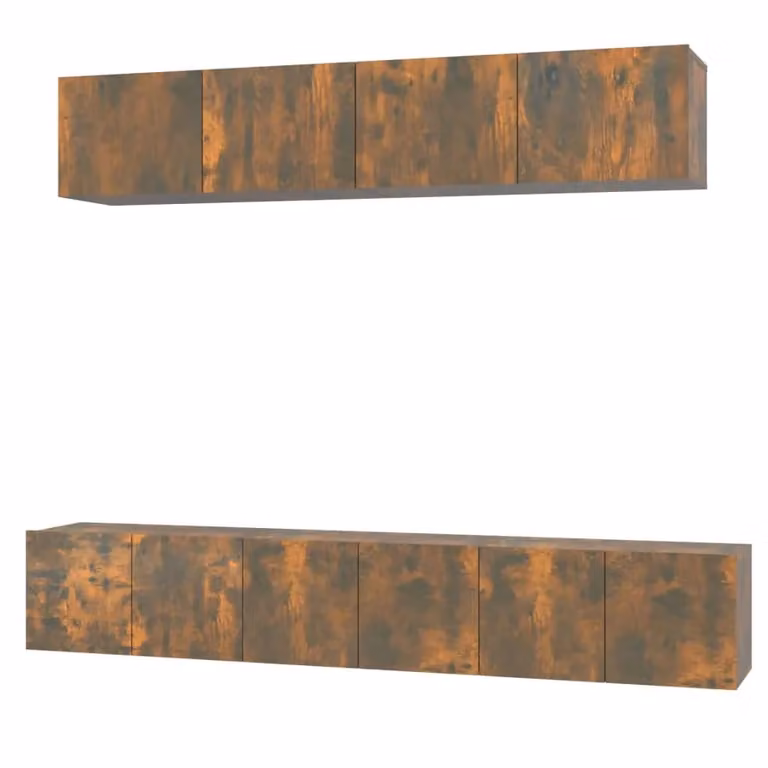 Berkfield Home 5 Piece Classic TV Cabinet Set in Brown Smoked Oak Engineered Wood